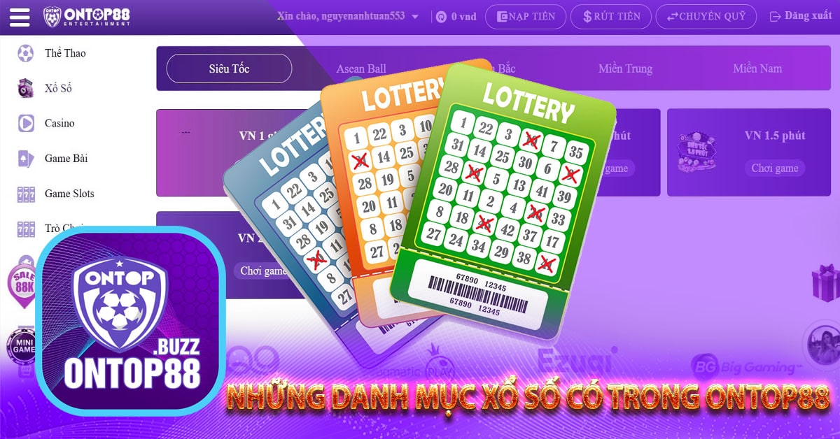 Những danh mục xổ số có trong ontop88